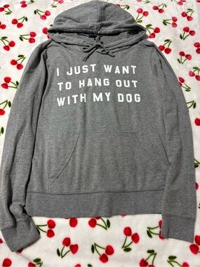 Fifth Sun Gray Hoodie with White Dog Slogan